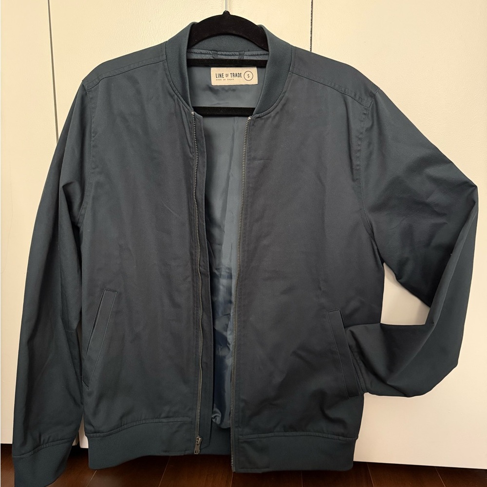 Classic Men’s Navy Blue Bomber Jacket